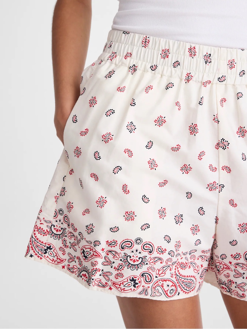 Madewell Bandana Shorts in Vintage Ivory NWT